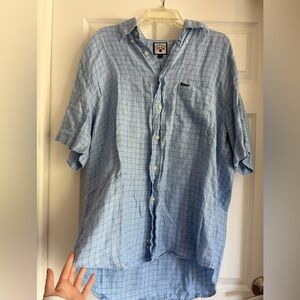 Faconnable button down shirt 100% Linen Shirt Mens L  Designed in France